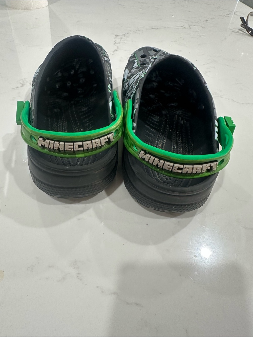 Men’s Minecraft Green and Gray Graphic Clog Slip-On Water Shoes - Picture 3 of 4